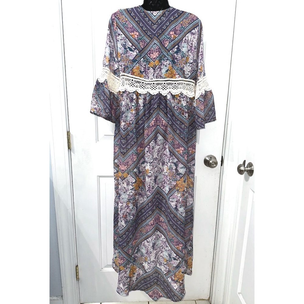 Mason & Belle Sheer Floral Long Cardigan Shawl - Picture 6 of 8